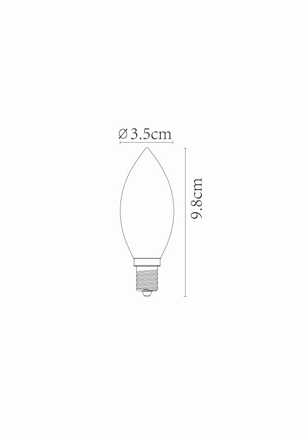 C35 LED lichtbron E14 3W 2200K amber dimbaar