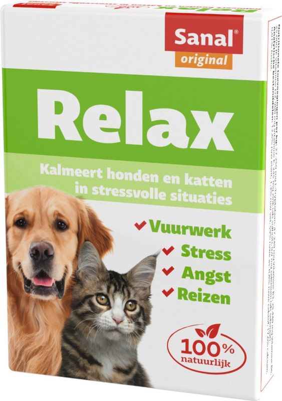 Sanal Relax Tablet - Antistressmiddel Kat/Hond - 15 stuks