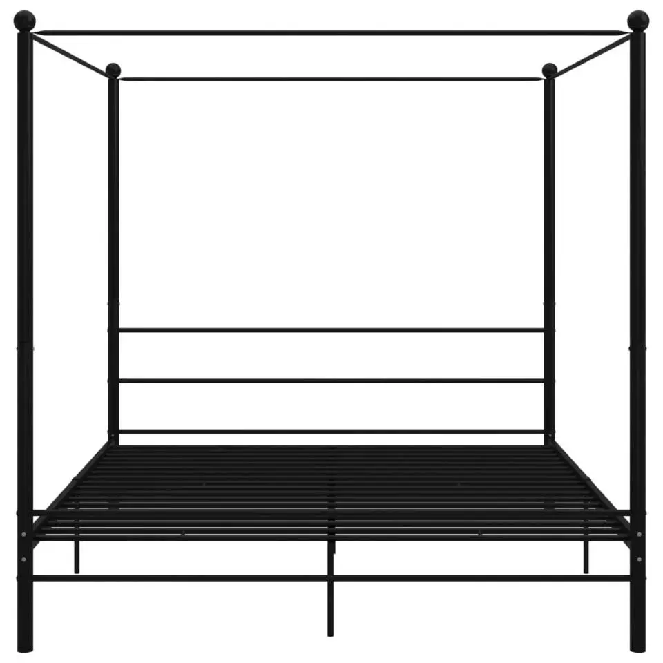vidaXL - Hemelbedframe met latten - Zwart - Metaal - 180x200 cm