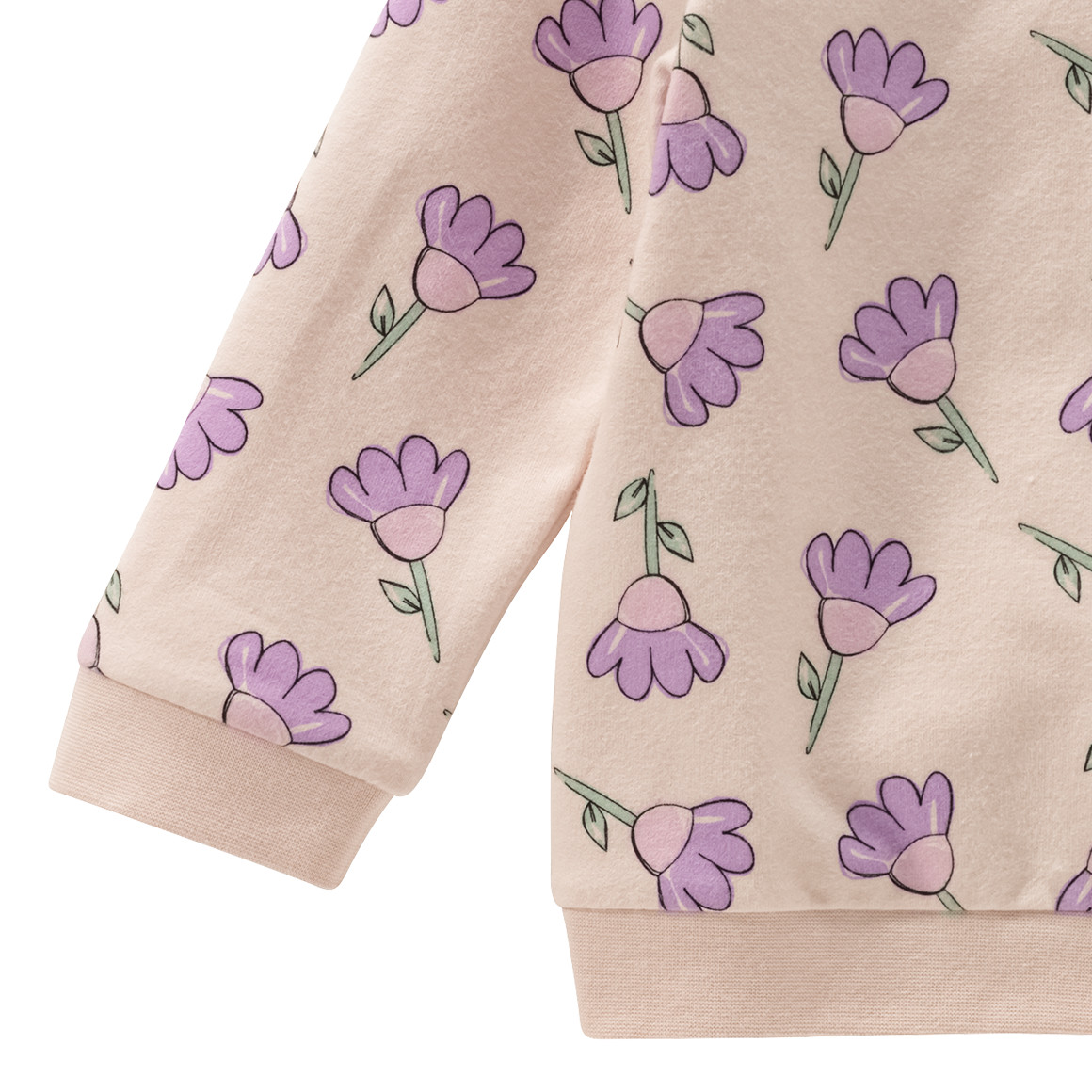 Topomini Baby Sweatshirt mit Blumen-Allover beige / flieder