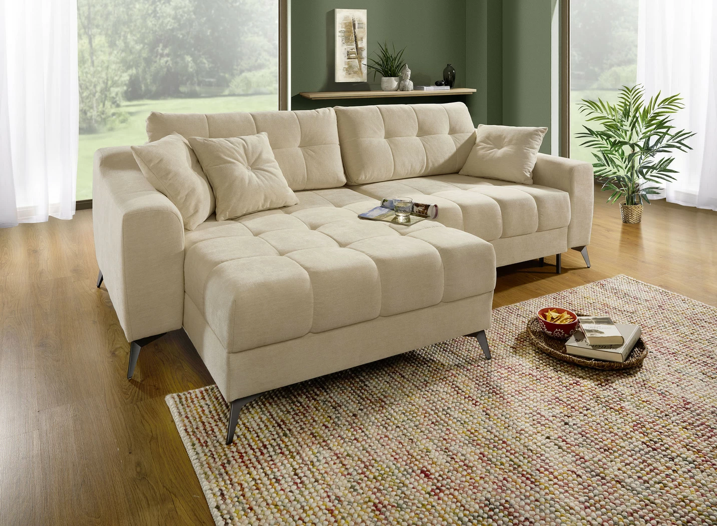 Moderne Polsterecke mit Bettfunktion