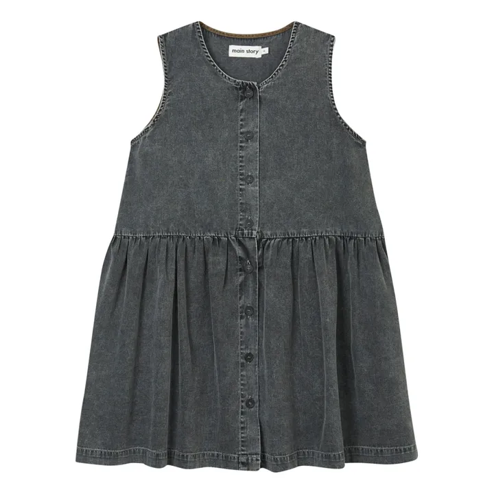 Main Story Robe Bouton Coton Bio | Denim noir