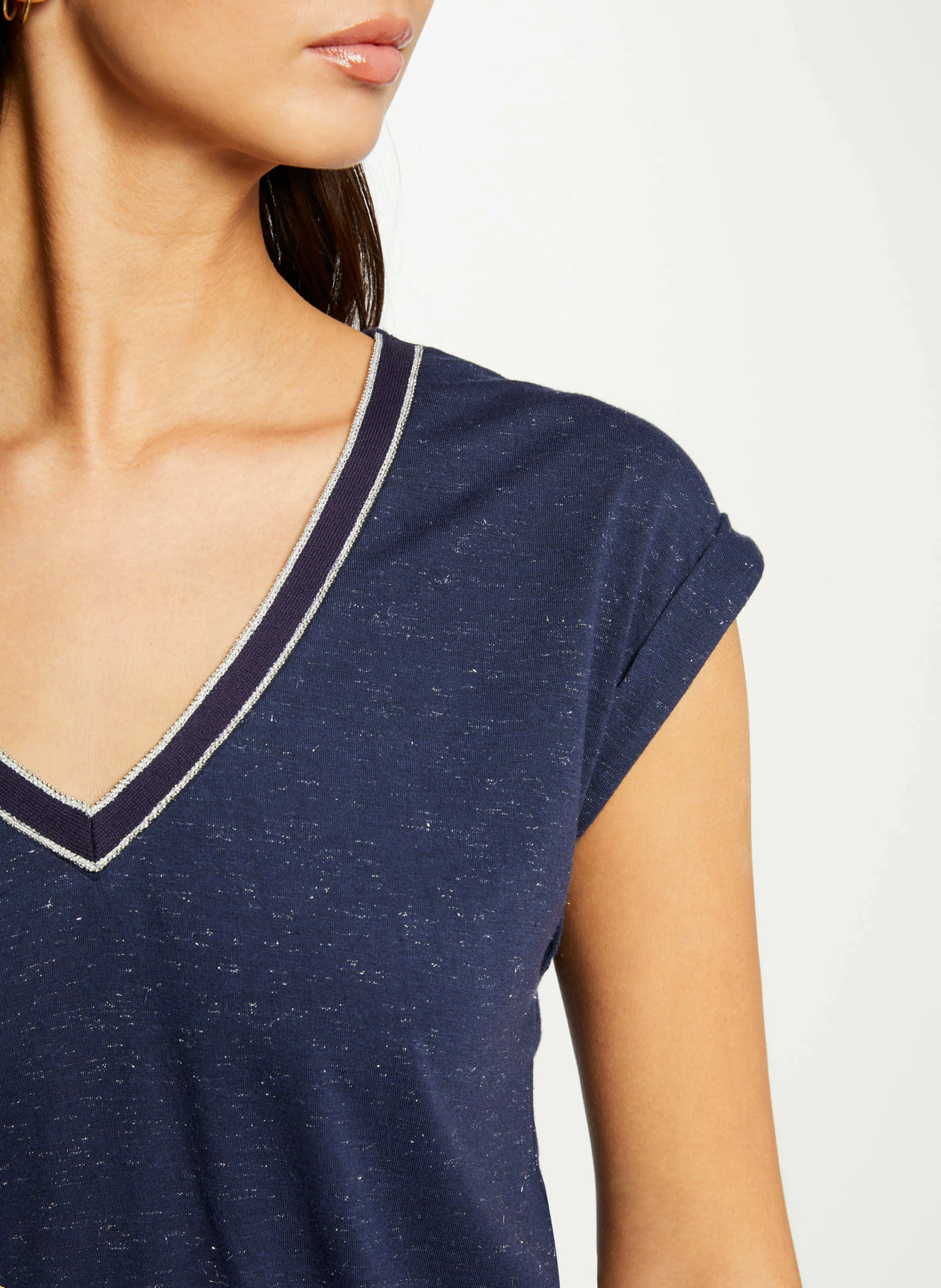 DAYA - Tee-shirt droit manches courtes| Bleu