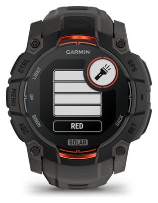 Montre GPS Garmin Instinct 3 Solar - 50 mm Noir avec Bracelet en Silicone Gris Charcoal