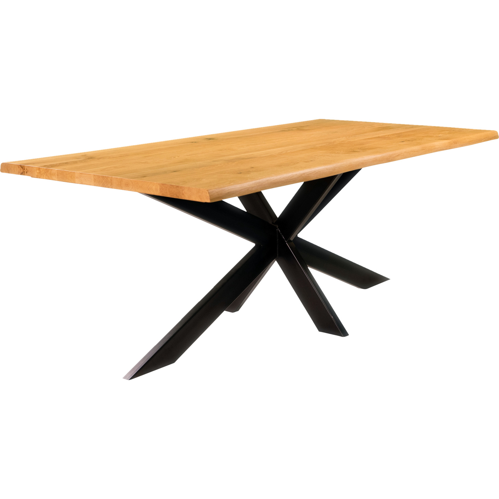 Tisch Flims Eiche massiv, Baumkante, Stern-Fuss 200 x 76 x 100 cm