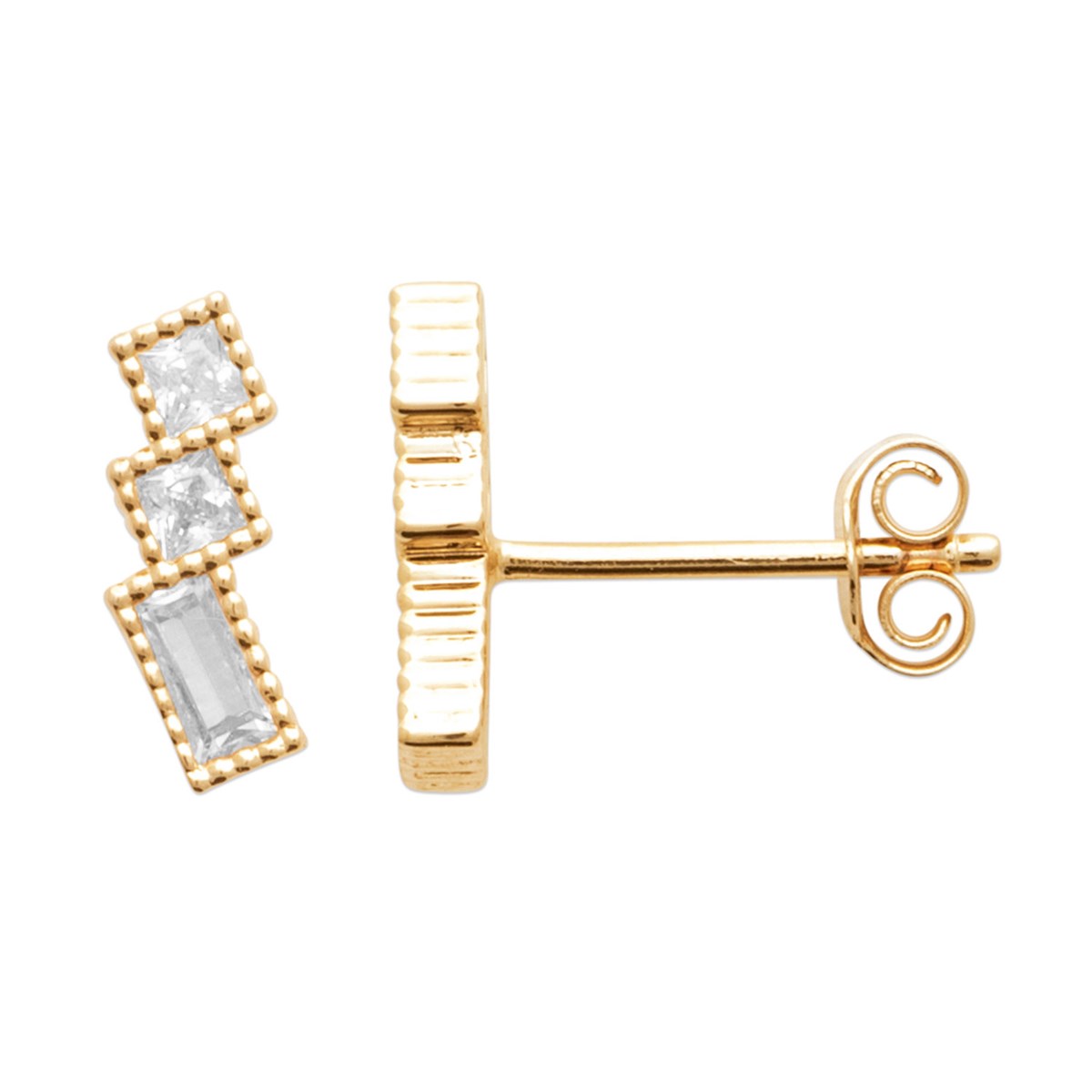 Boucles d'oreilles puces Brillaxis pavé oxydes