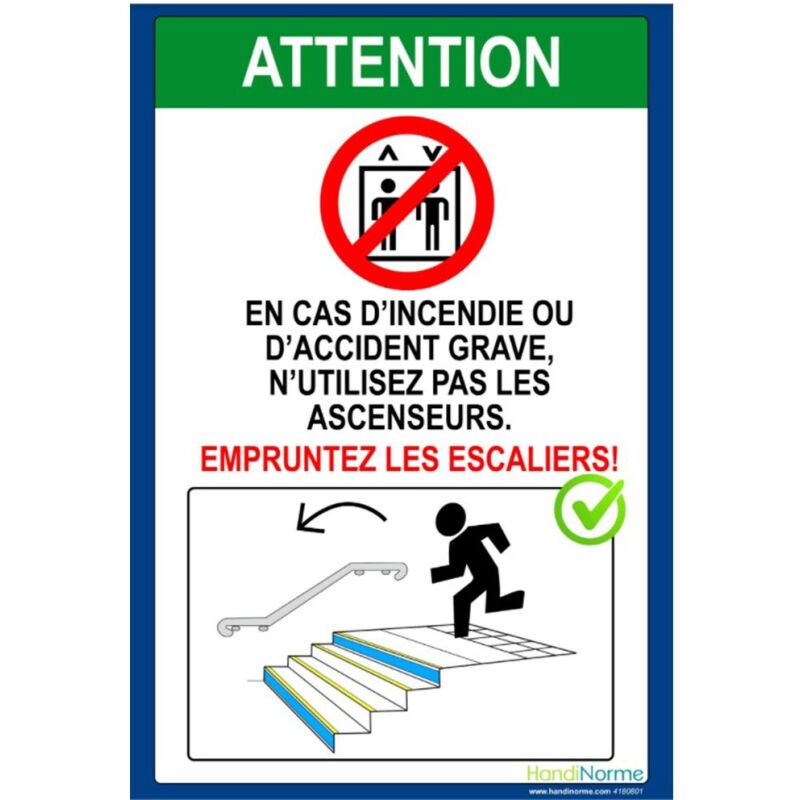 Poster consignes évacuation escaliers A3