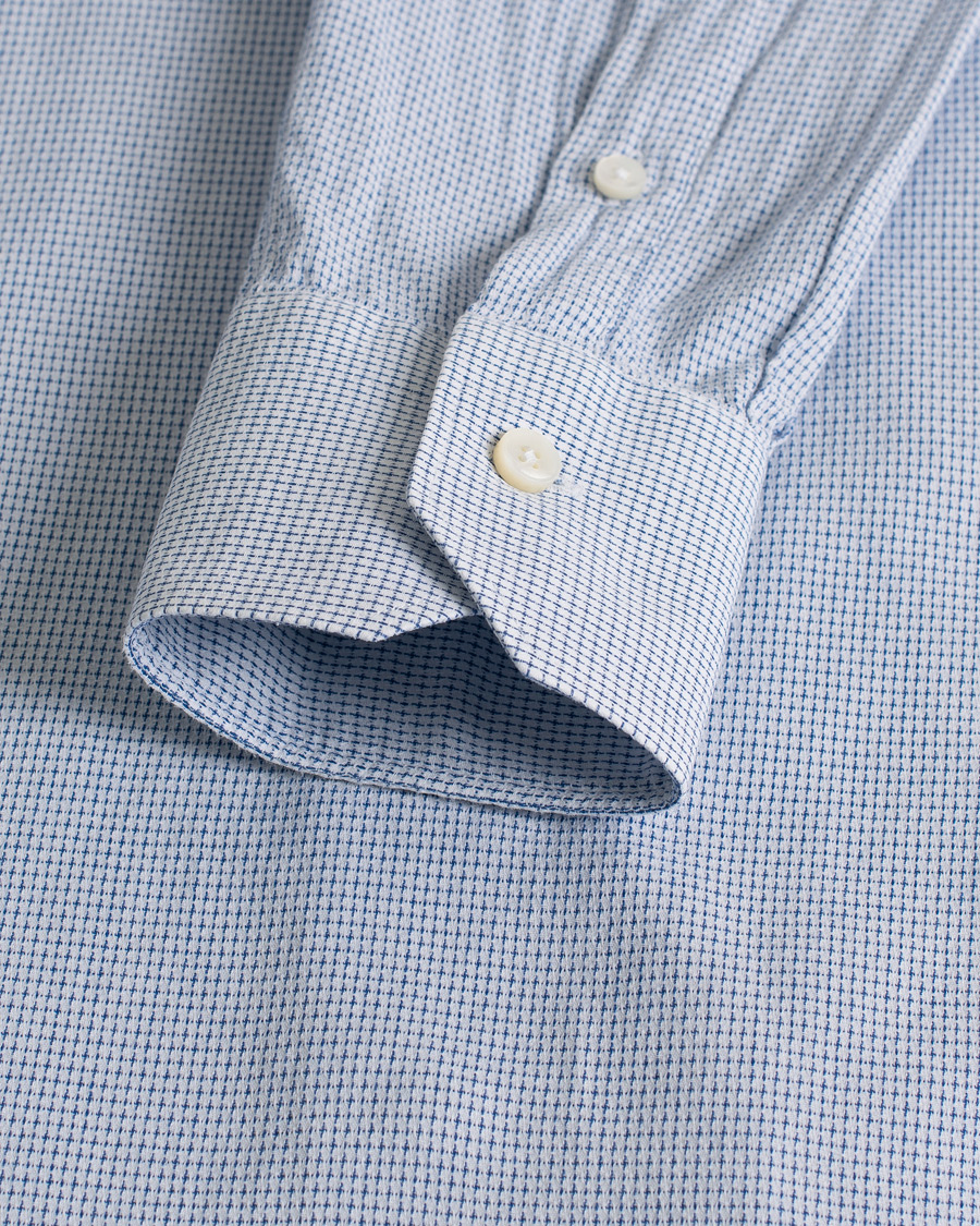 Ermenegildo Zegna Slim Fit Cotton Blend Shirt Light Blue Check 38 - S