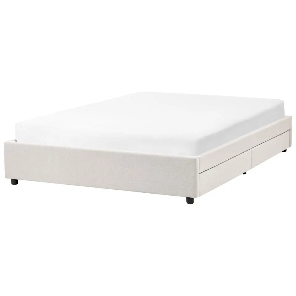 PRADES - Bed met opbergruimte - Lichtbeige - 160 x 200 cm - Polyester