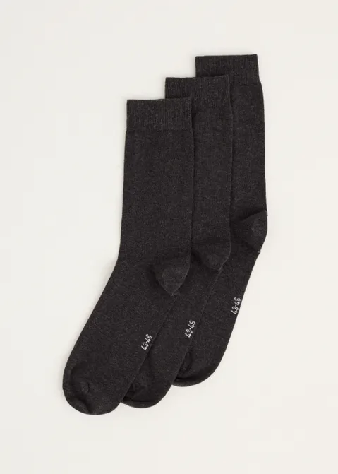Basic uni sock 3pack antraciet (ANT.MEL)