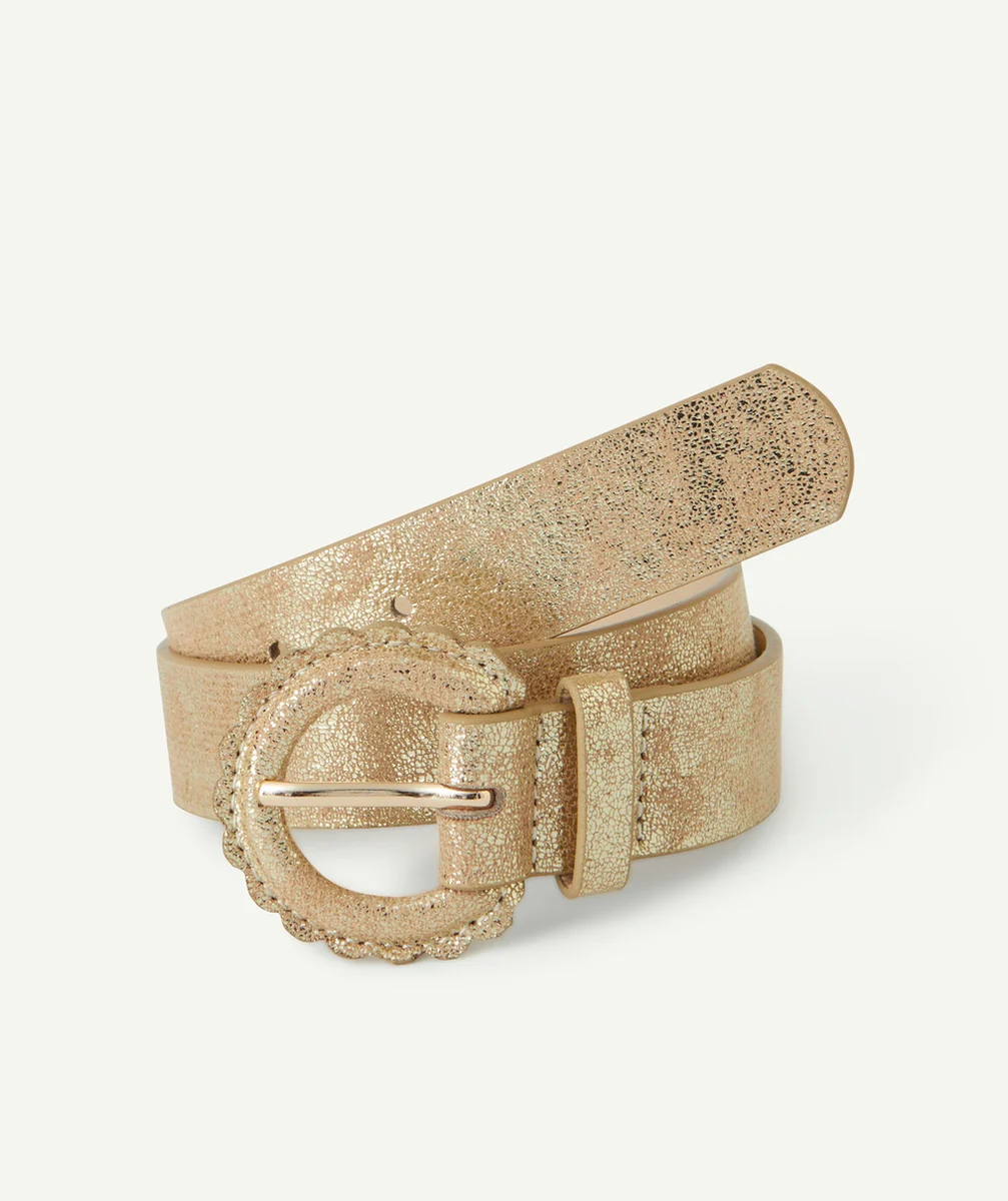 CEINTURE FILLE COULEUR DORÉE AVEC BOUCLE FESTONNÉE