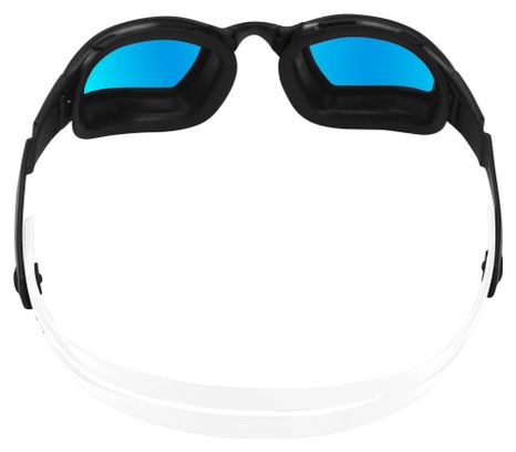 Lunettes de Bain Aquasphere Ninja Noir / Blanc - Verres Miroir Bleu