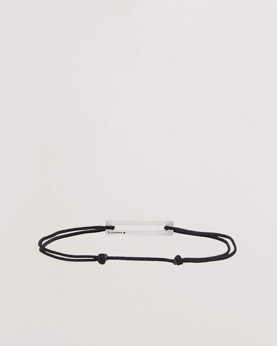 LE GRAMME Lacquered Cord Bracelet Black
