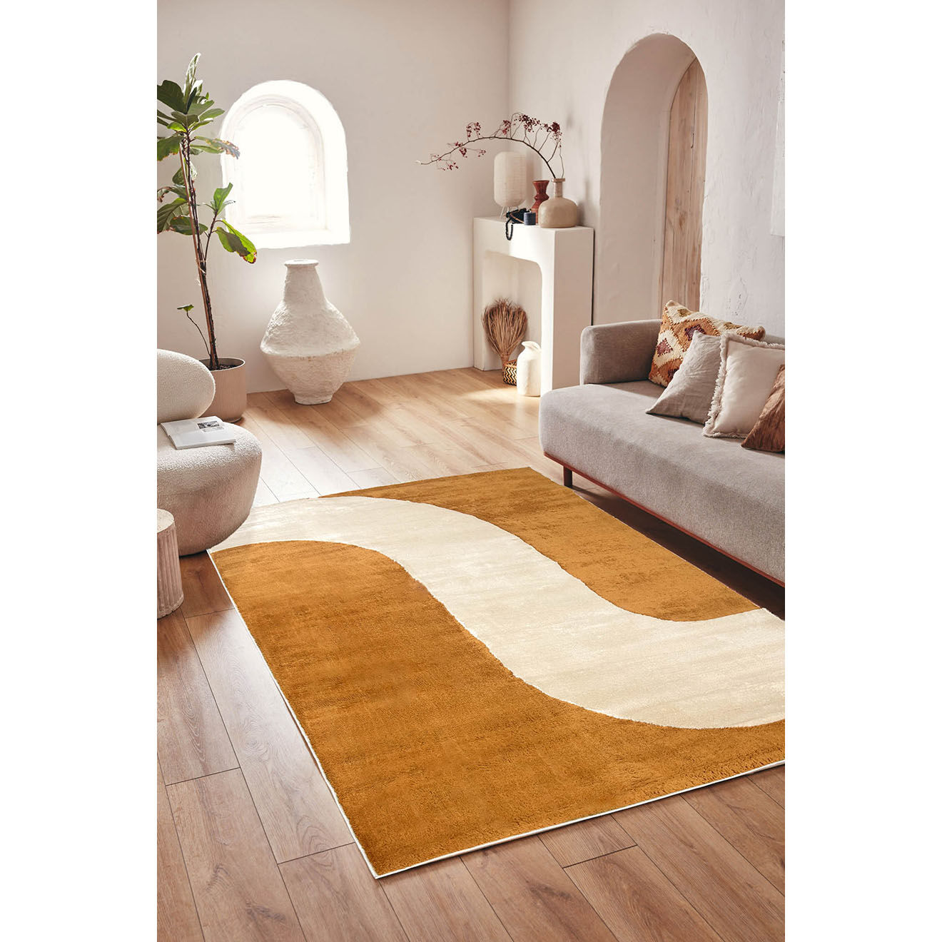 Nazar Rugs Tapis Nely 794 ocre - 80x150 cm