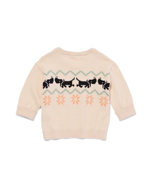Pull Takkie nouveau-né tricoté blanc cassé