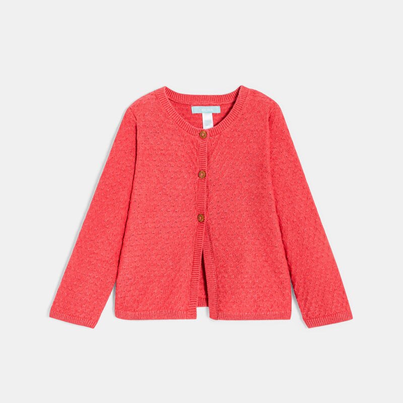 Gilet maille fantaisie rose bébé fille Rose