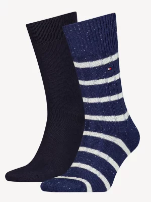 Pacote com 2 pares de meias clássicas listradas