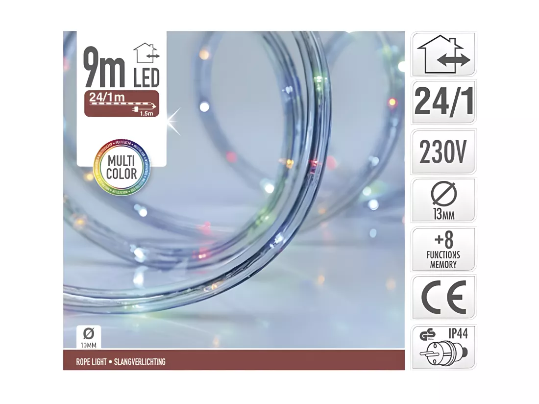 Gaine LED Extérieure Ronde RBG 8 Modes 9m RGB