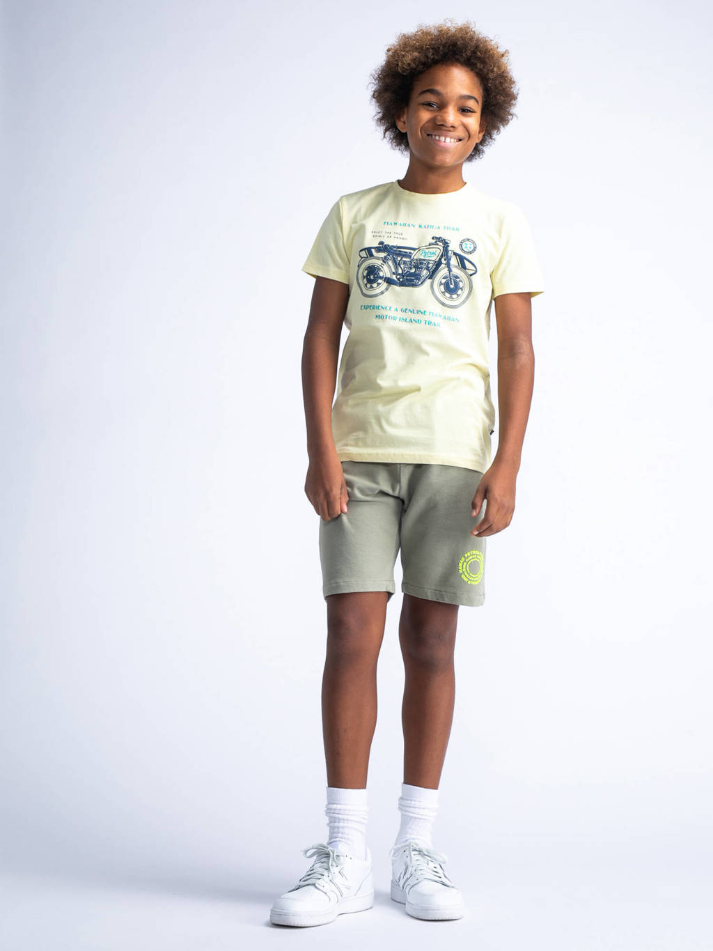 Petrol Industries T-shirt met printopdruk geel