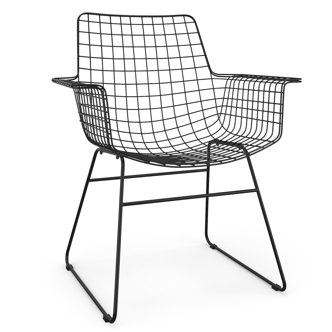 Eetkamerstoel Metal Wire met armleuning black