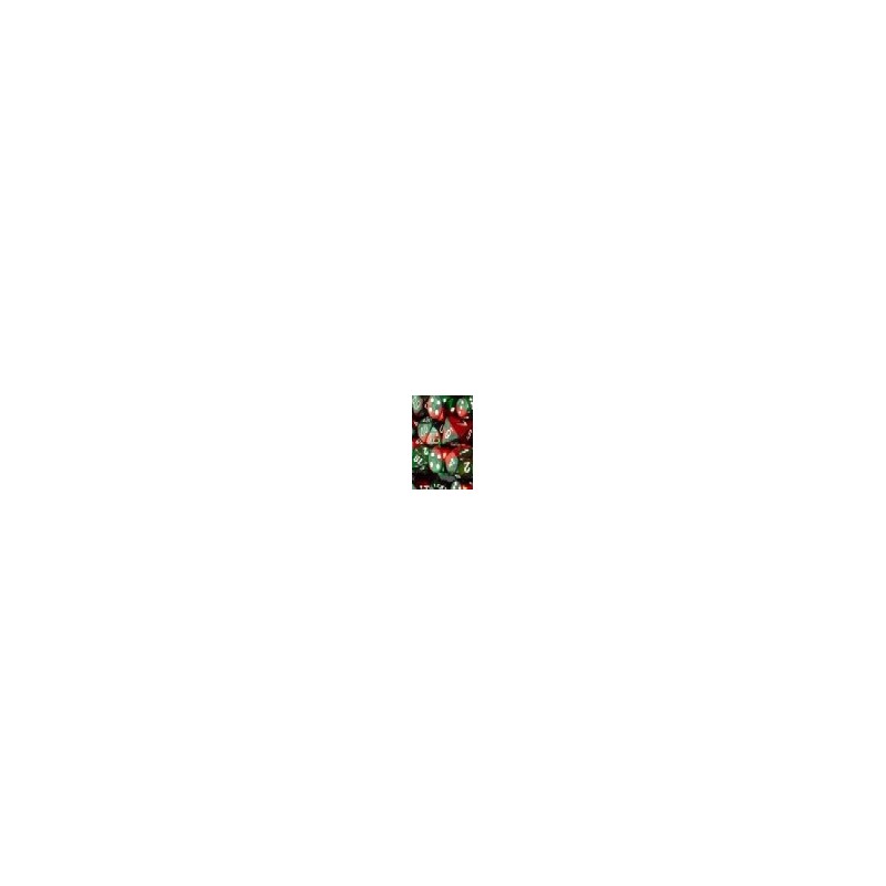 Pack de 12 dés D6 * gemini * VERT & ROUGE