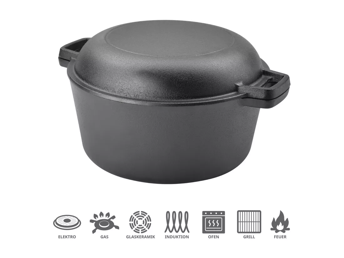 Cocotte TAINO 6L avec couvercle en fonte Ø 25cm marmite multi-usages cocotte