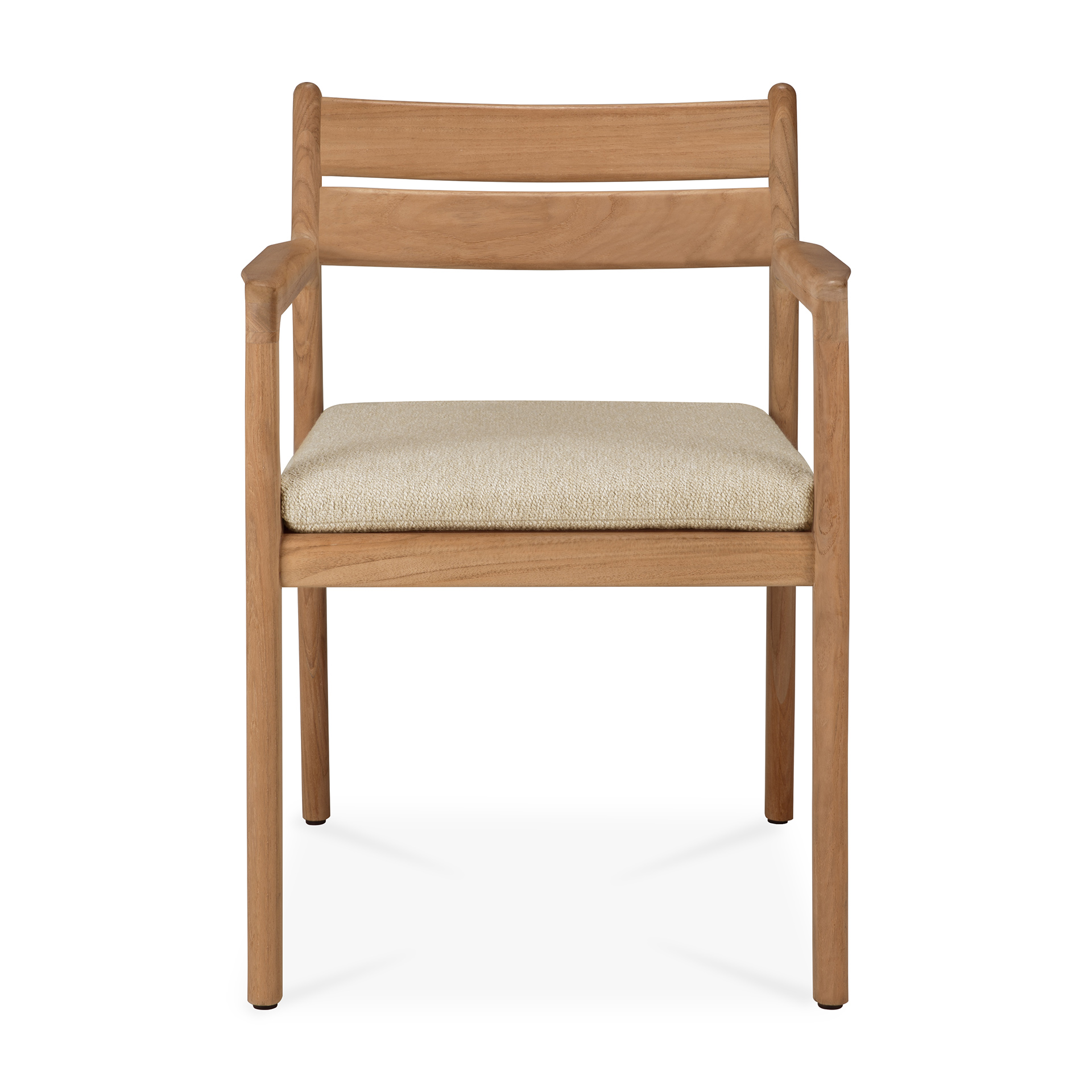 Teak Jack stoel met armleuning - outdoor  - met naturel kussen