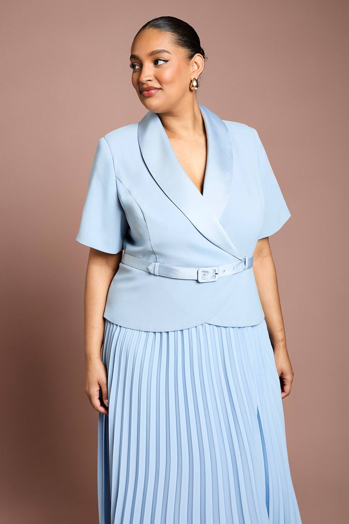 Coast Robe Cache-cœur 2 En 1 Grande Taille Avec Jupe Plissée