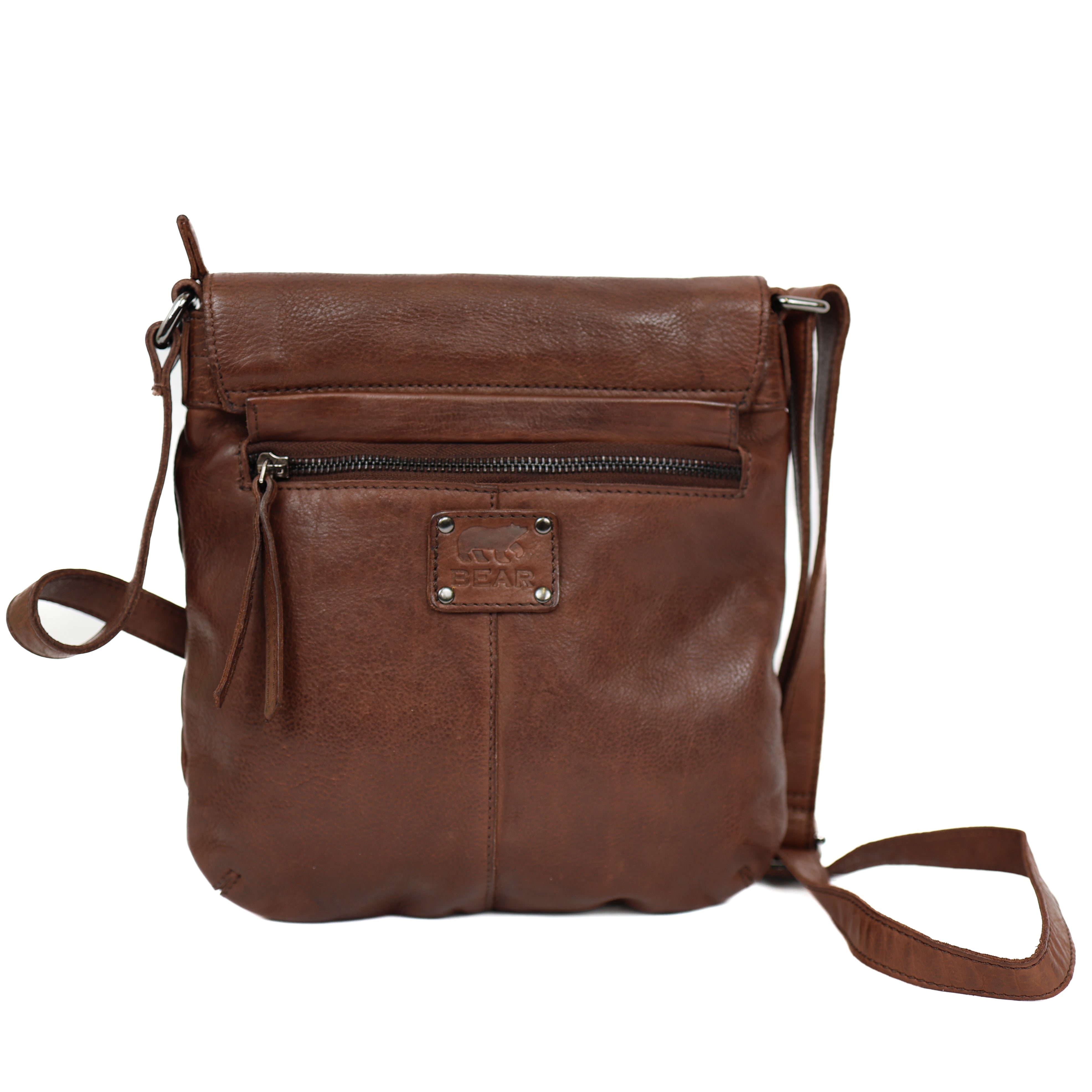 Schoudertas met flap 'Jip' donkerbruin Brown