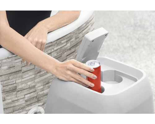 Bestway® LAY-Z-SPA® Vancouver AirJet Plus™ opblaasbare hottub met 140 luchtjets, geïntegreerd verwarmingssysteem, multifunctionele pomp en app-bediening, grijs