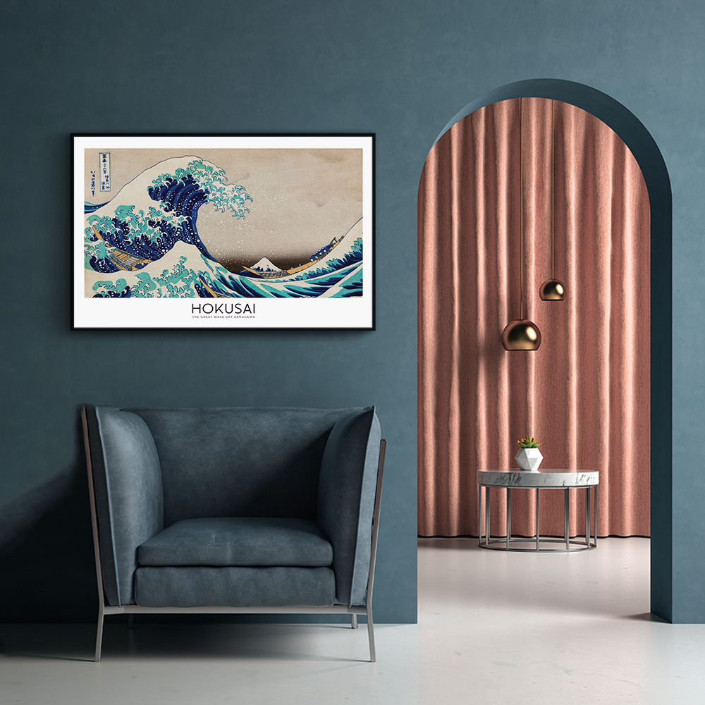 Walljar poster ingelijst - Katsushika Hokusai - The Great Wave Poster ingelijst - 70 x 100 cm