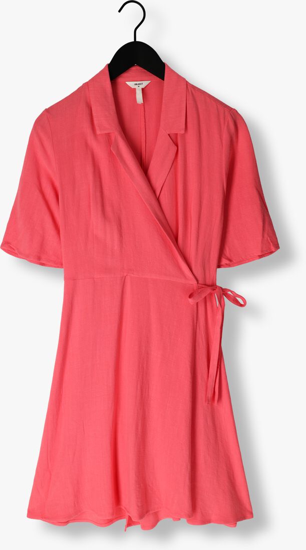 OBJECT roze object mini jurk objsanne re s/s short wrap dress