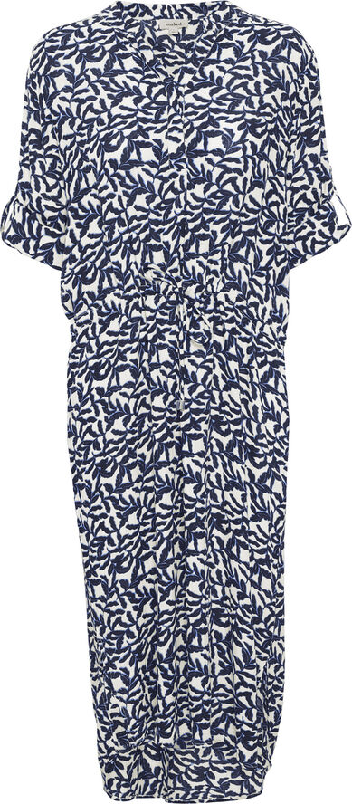 Soaked in Luxury SLZaya Dress Night sky leaf print
