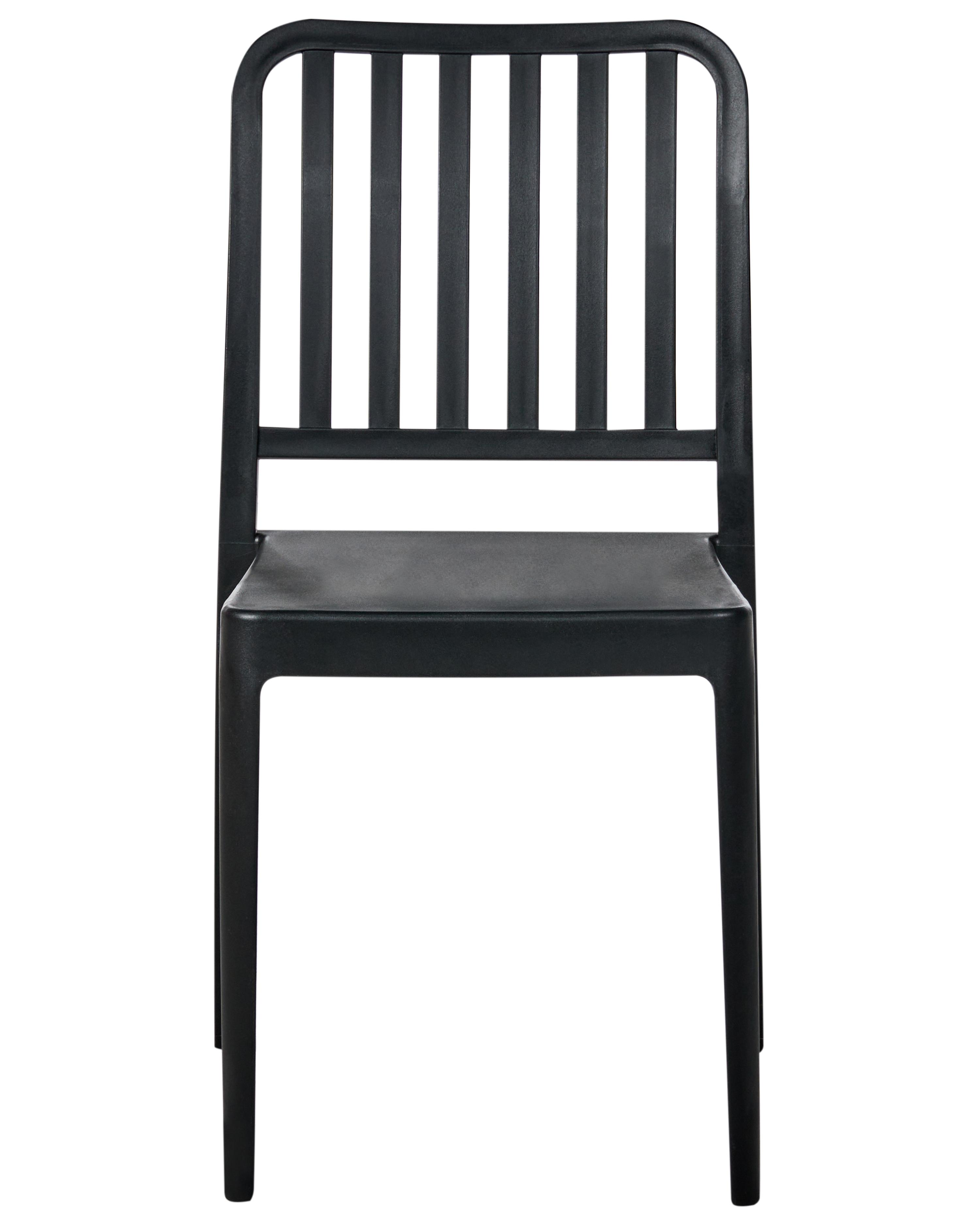 Set van 4 tuinstoelen SERSALE Synthetisch materiaal Zwart
