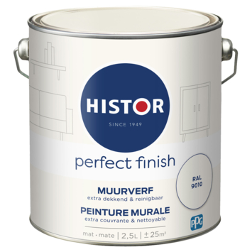 Histor Perfect Finish muurverf mat Ral 9010 2,5 liter