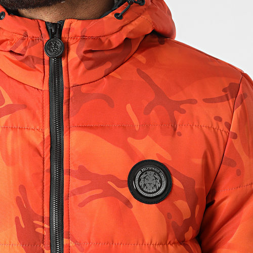 Doudoune Capuche Acine Orange Camouflage