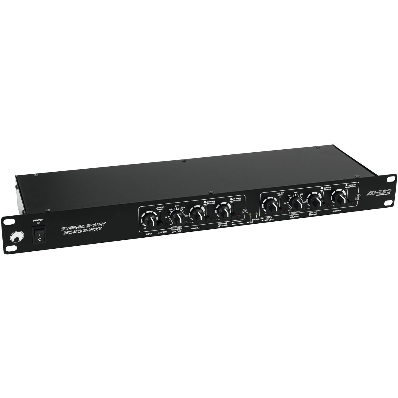 Omnitronic XO-230 actieve stereo 2-weg en mono 3-weg crossover