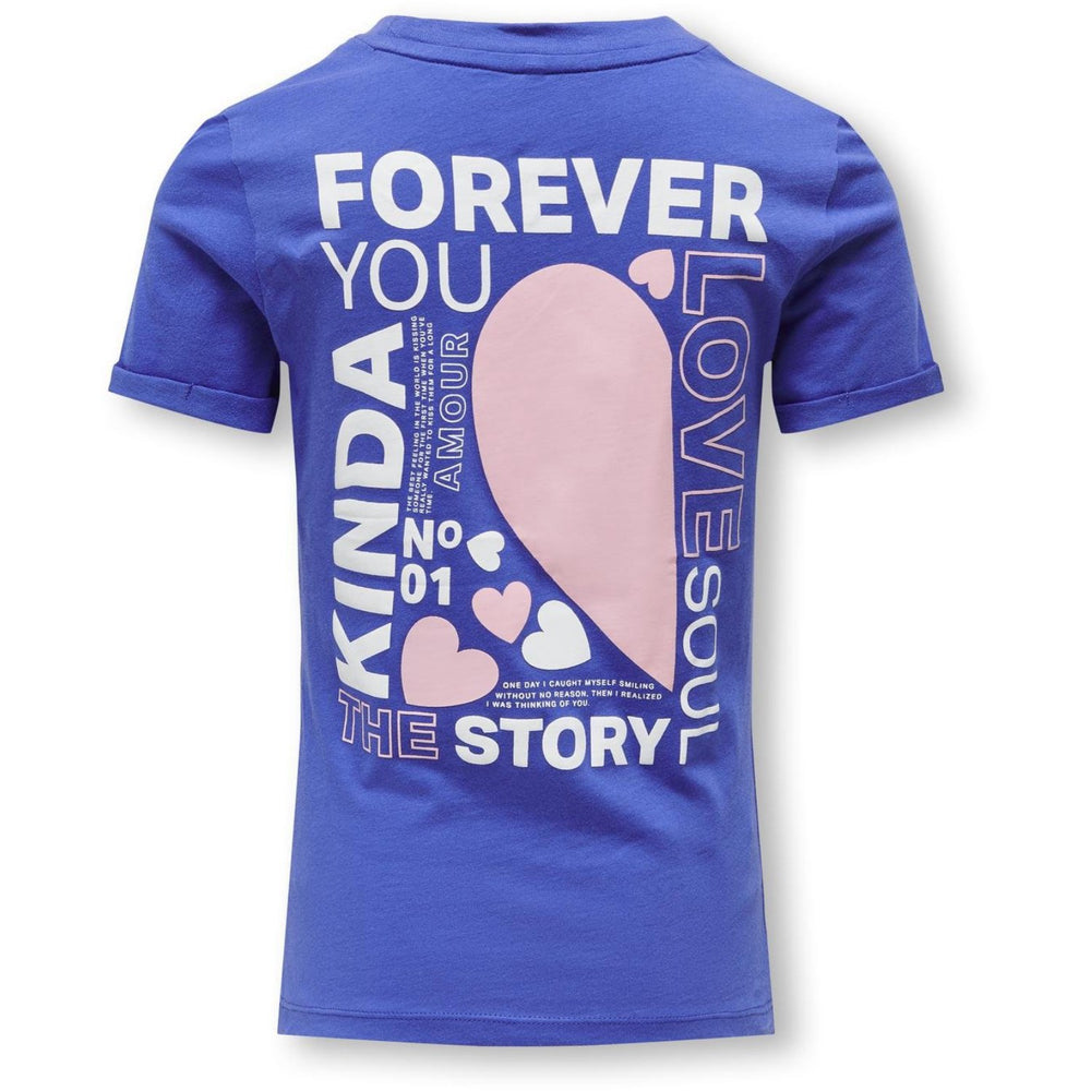 Køb kids ONLY Dazzling Blue Story Ina Reg Fold-Up T-Shirt
