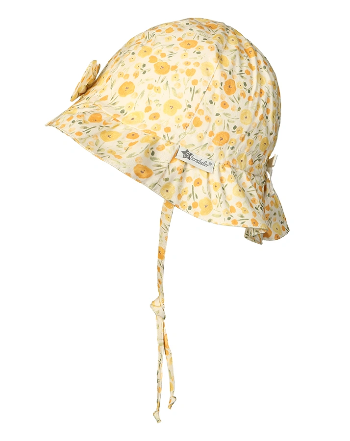 Sommerhut BLUMEN mit Schleife in gelb