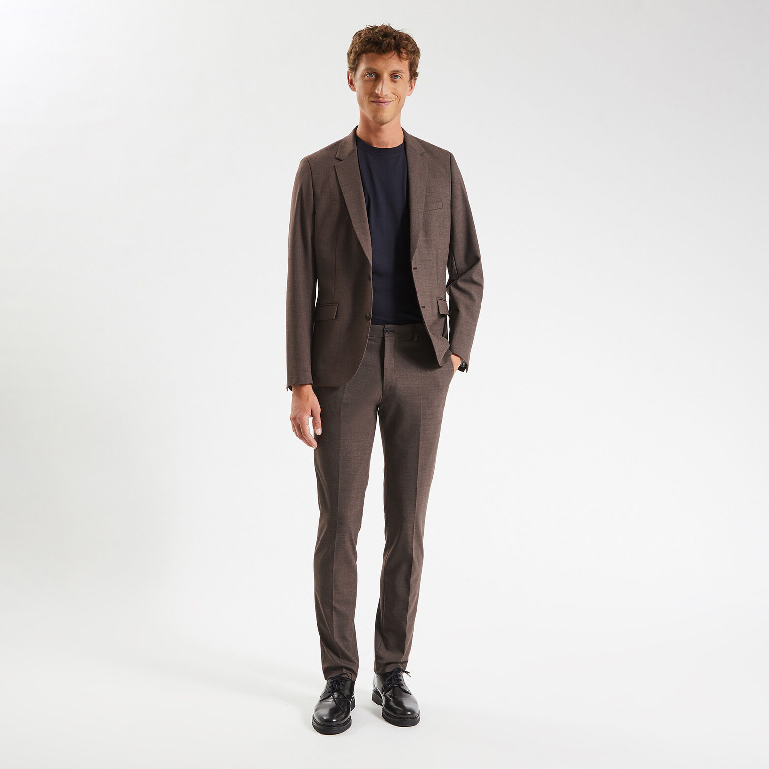 Pantalon de costume slim Marron