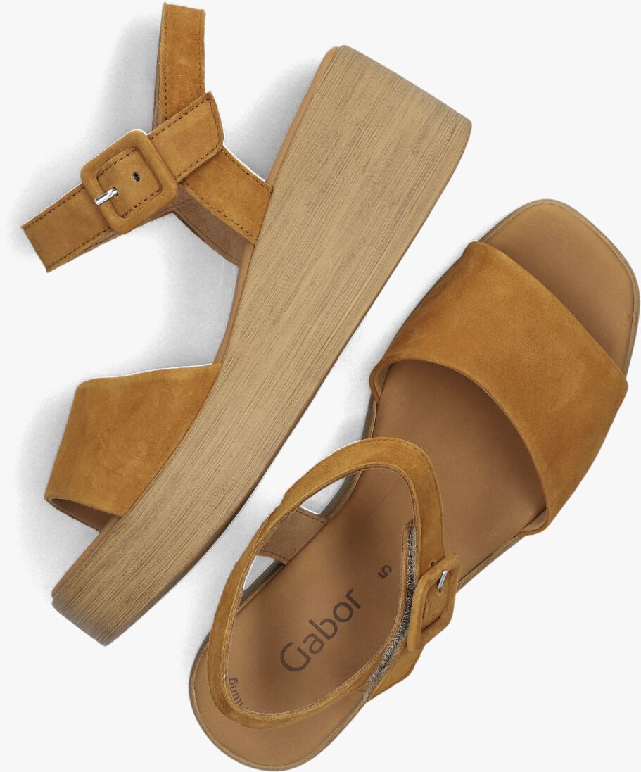 cognac gabor sandalen met hak 531