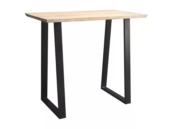 Table de bar en bois manguier massif et métal noir L120 cm VIJAY