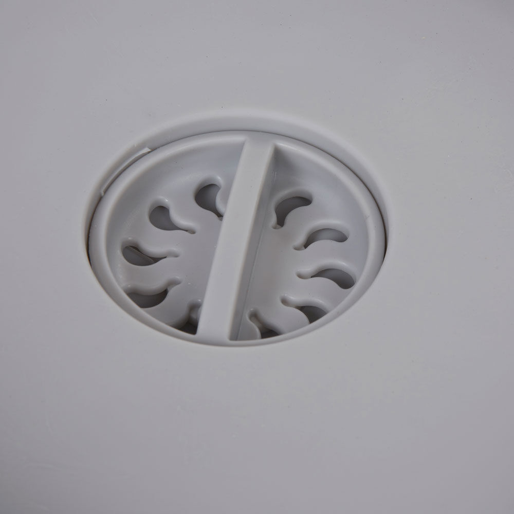 Bassine rétractable bouchon évideur grise et bleue