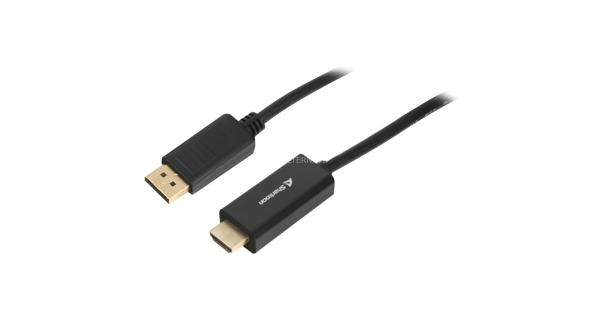 SharkoonDisplayPort 1.2 > HDMI adapter  (Zwart, 1 meter, 4K)