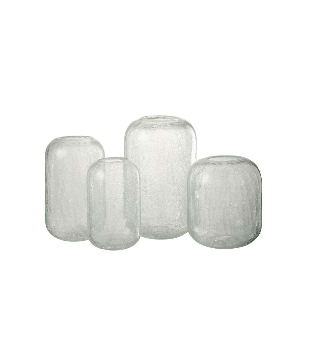 Paris Prix - Photophore Design Verre craquelé 28cm Transparent