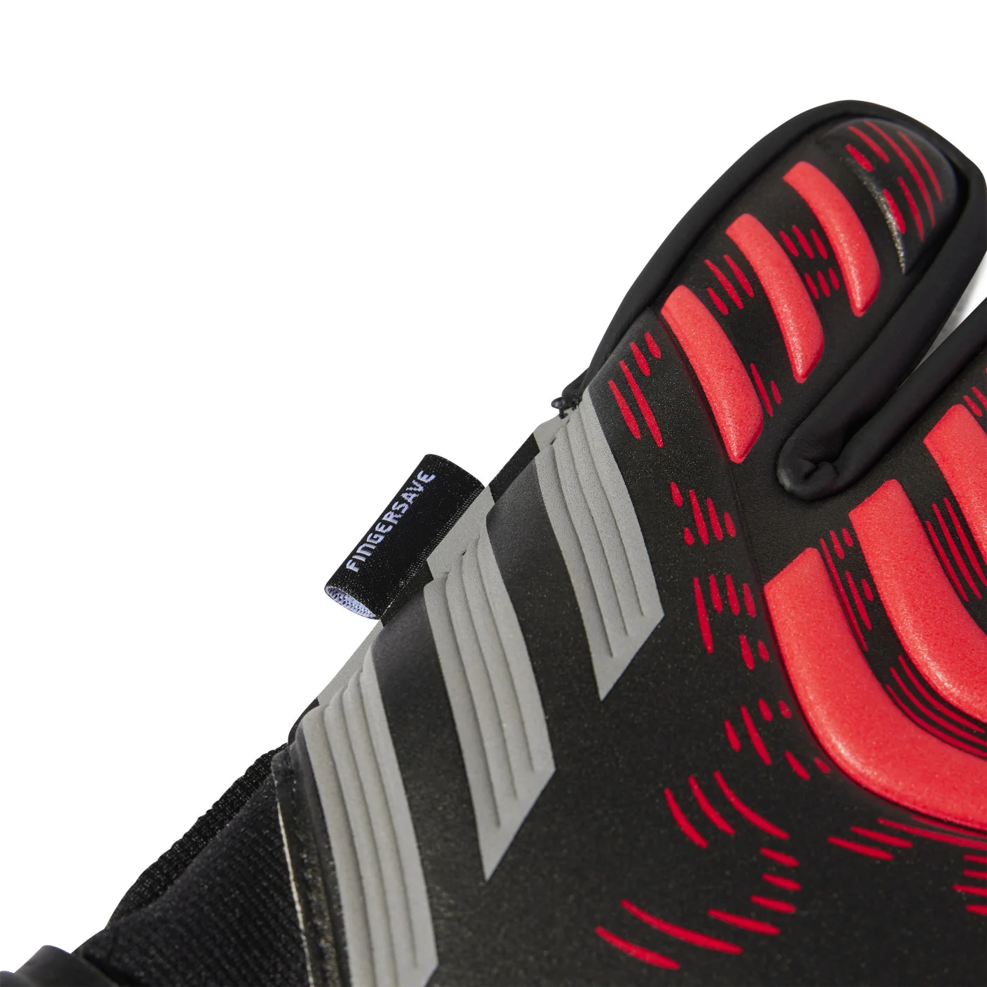 Adidas Predator Match Fingersave Keepershandschoenen Zwart Rood Grijs