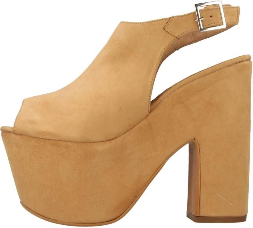 Yellow Sandalen met sleehak Addiction