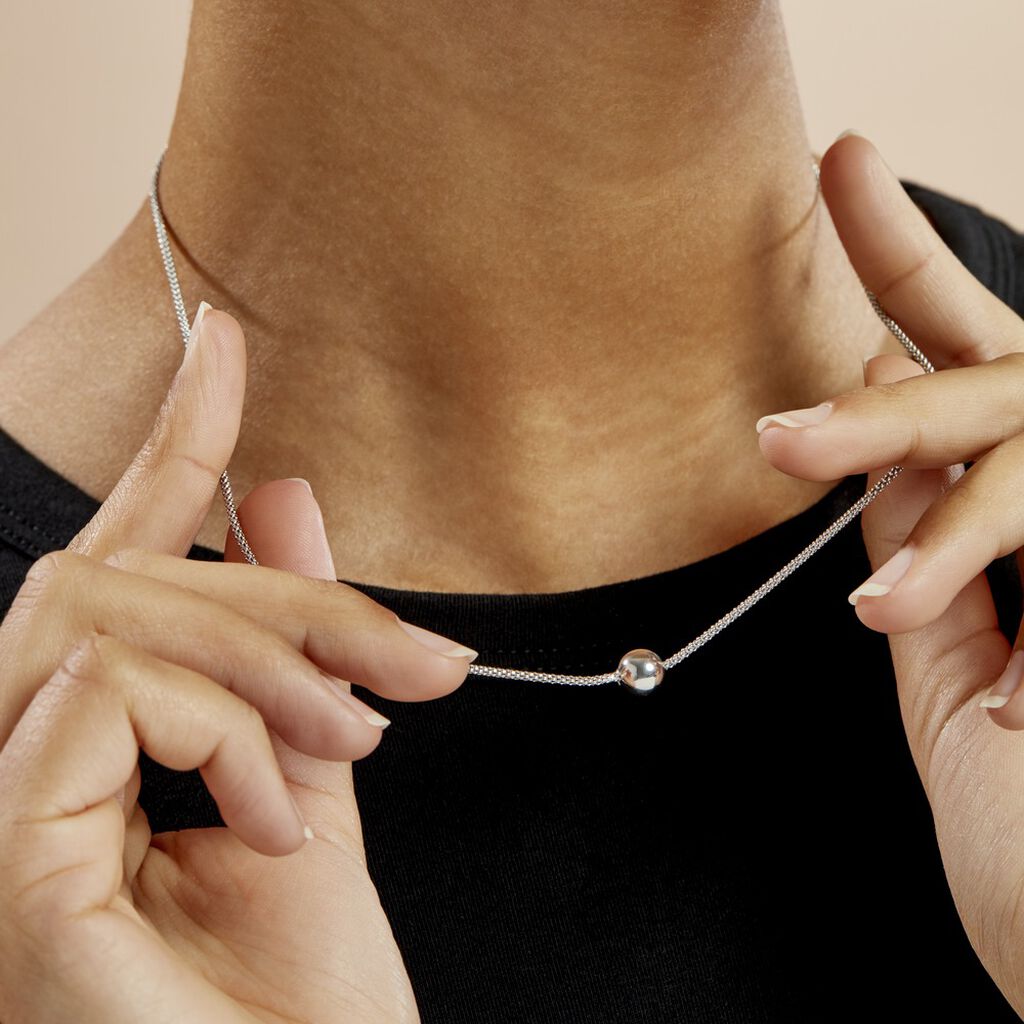 Collier Catarina Argent Blanc