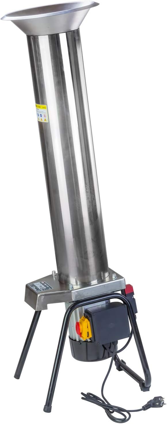 DEMA Elektro Obsthäcksler 1,1 kW 230 V – Obstmühle, Fruchtmühle, Mostmühle – mit Edelstahltrichter, robust, leistungsstark, langlebig – ideal für Obstverarbeitung & Saftpressen