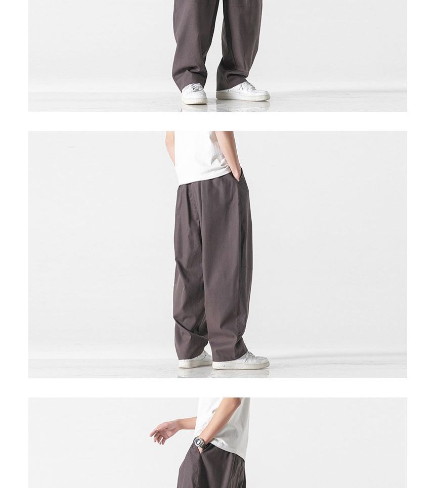 Lefitt - Hoge taille effen linnen wijde broek